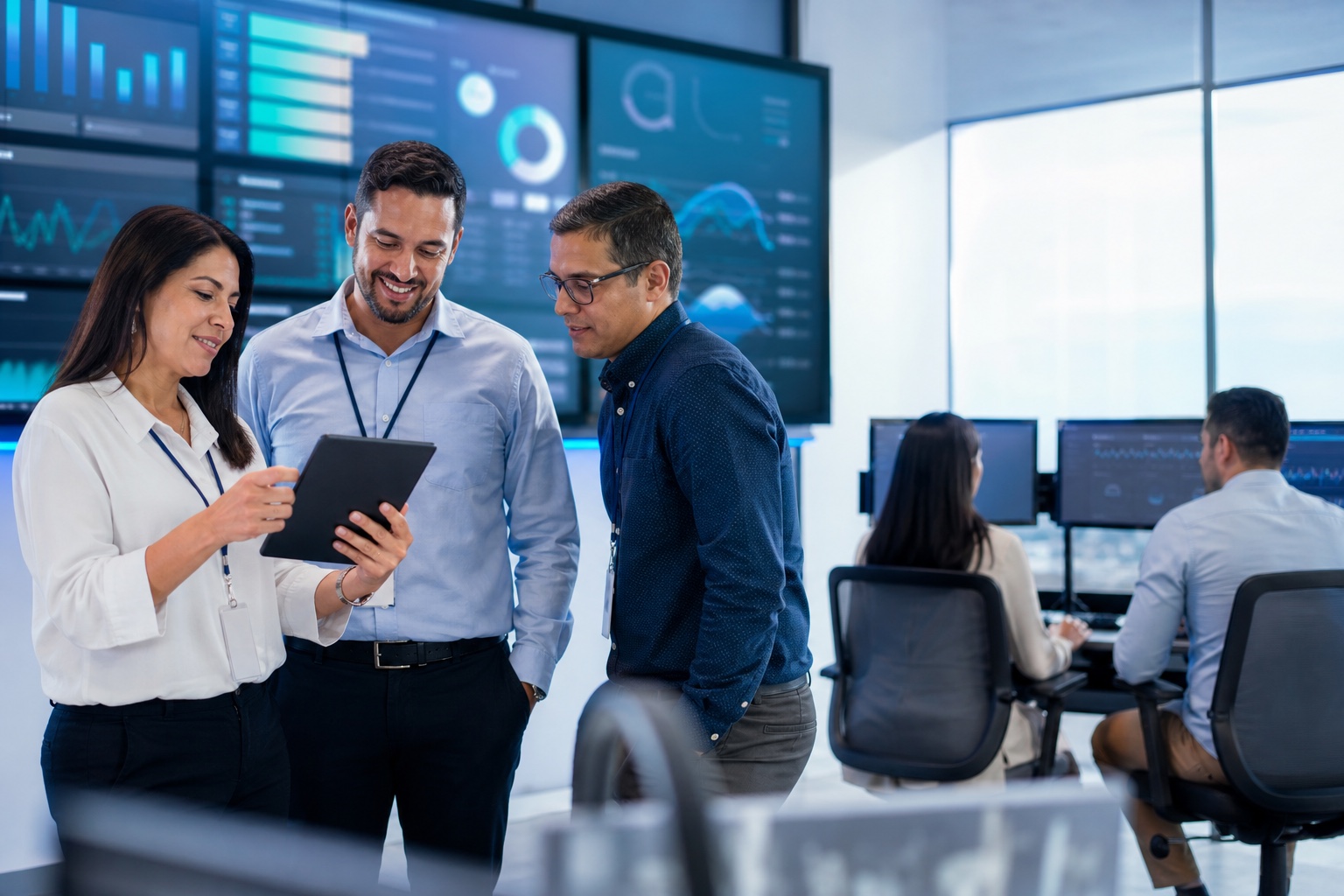 Equipo revisando resultados de una transformación digital