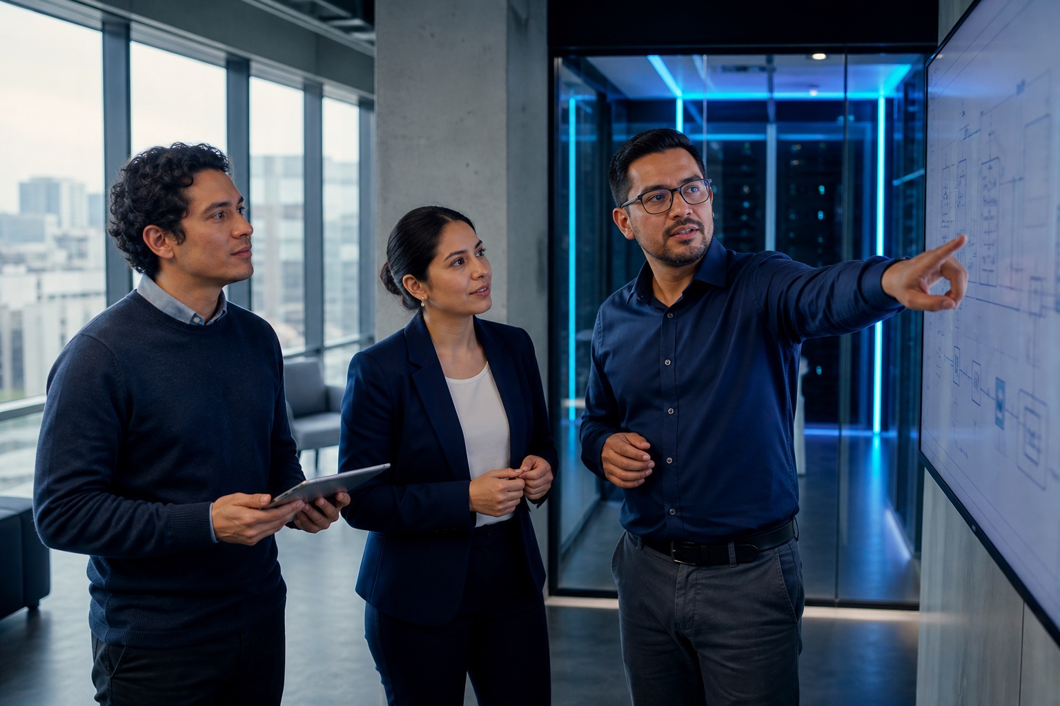 Especialistas cloud colaborando en una arquitectura empresarial