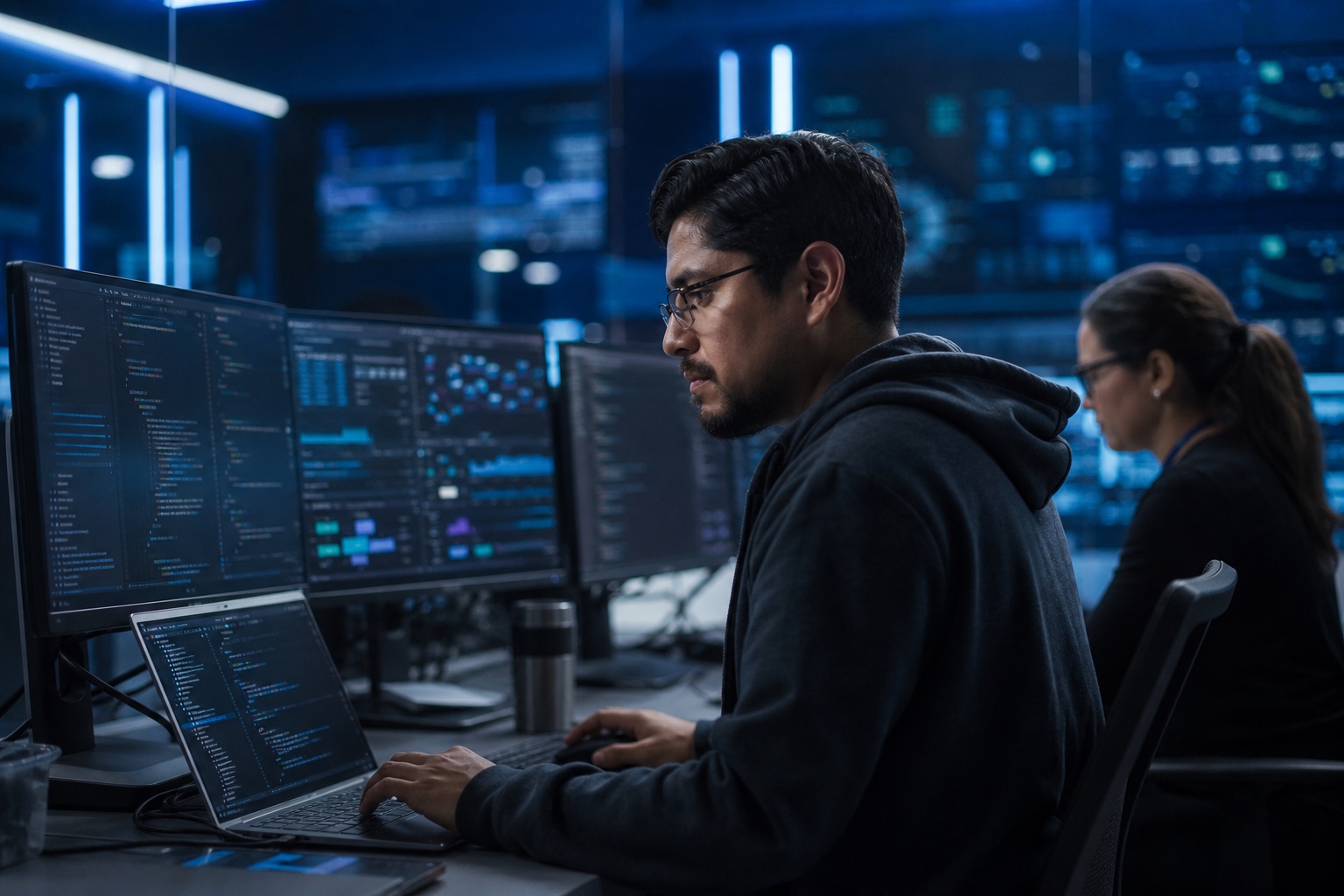 Especialistas operando automatización y observabilidad cloud